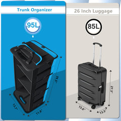 AOPHY blue collapsible trunk organizer in use during travel.