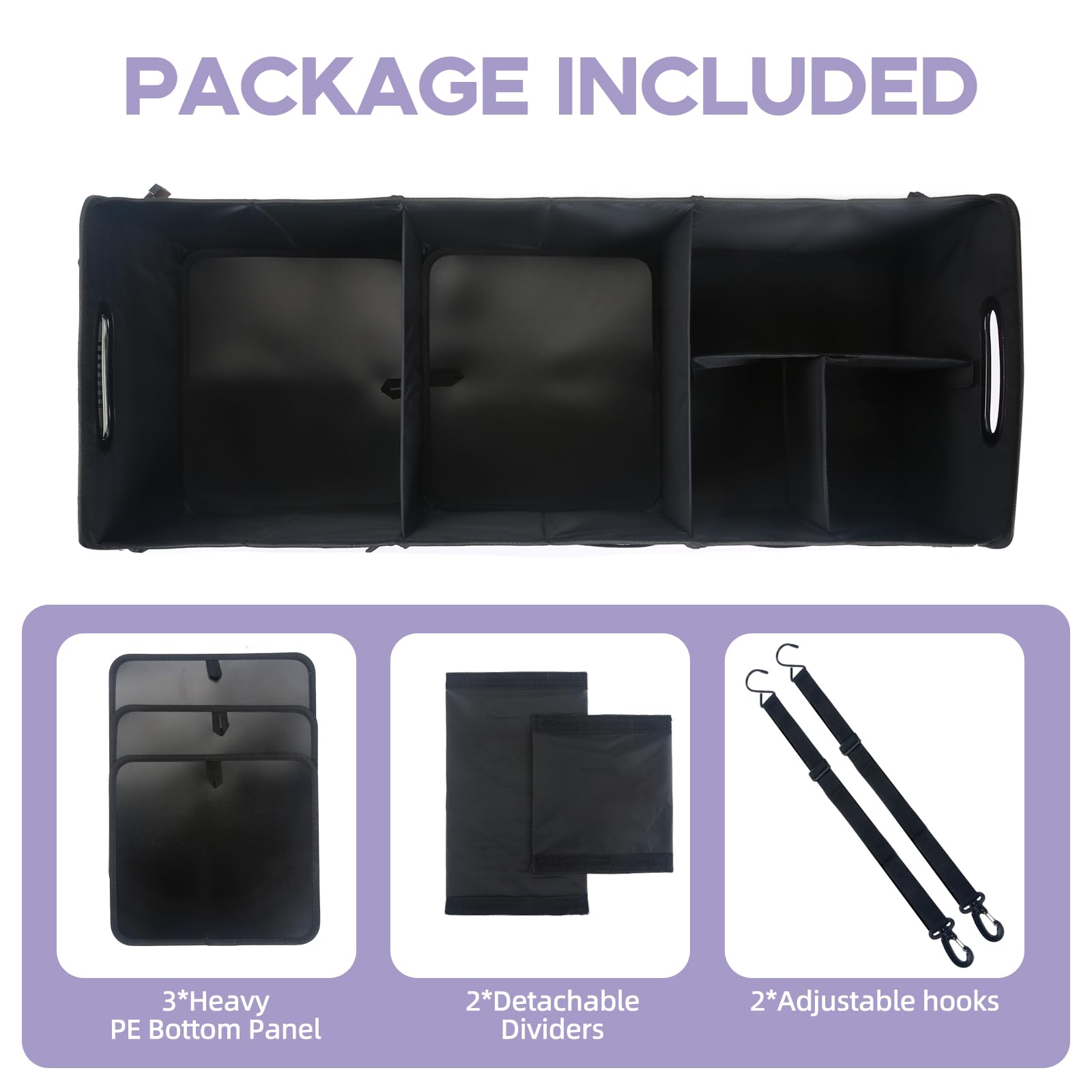 AOPHY trunk organizer half-folded on the front seat for easy access.