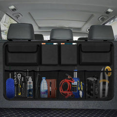 AOPHY Car Trunk Organizer front view showing full storage and organization benefits