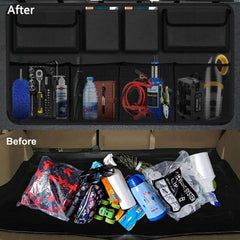 AOPHY installation shot with hanging straps for quick setup in SUV or truck