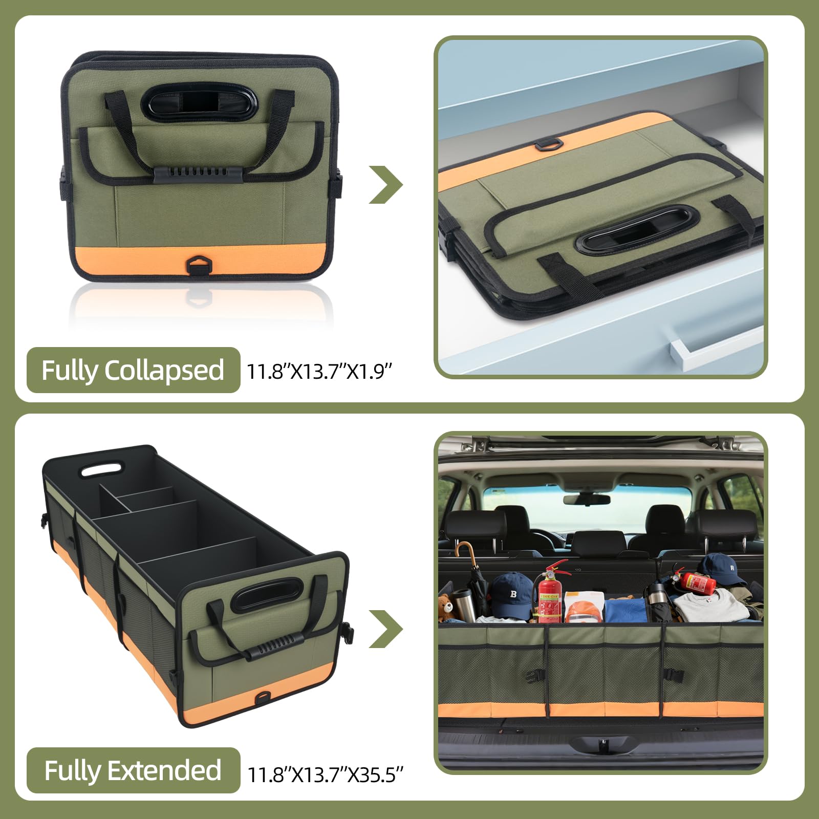AOPHY waterproof trunk organizer keeps items dry in wet conditions.