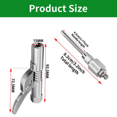 AORRZER grease gun coupler with secure bite for high-pressure flow