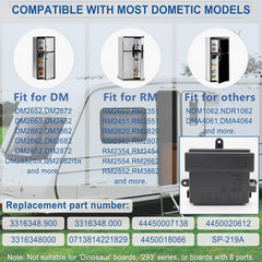 Aoryimt 3316348-000 RV fridge board back view with wiring compatibility.