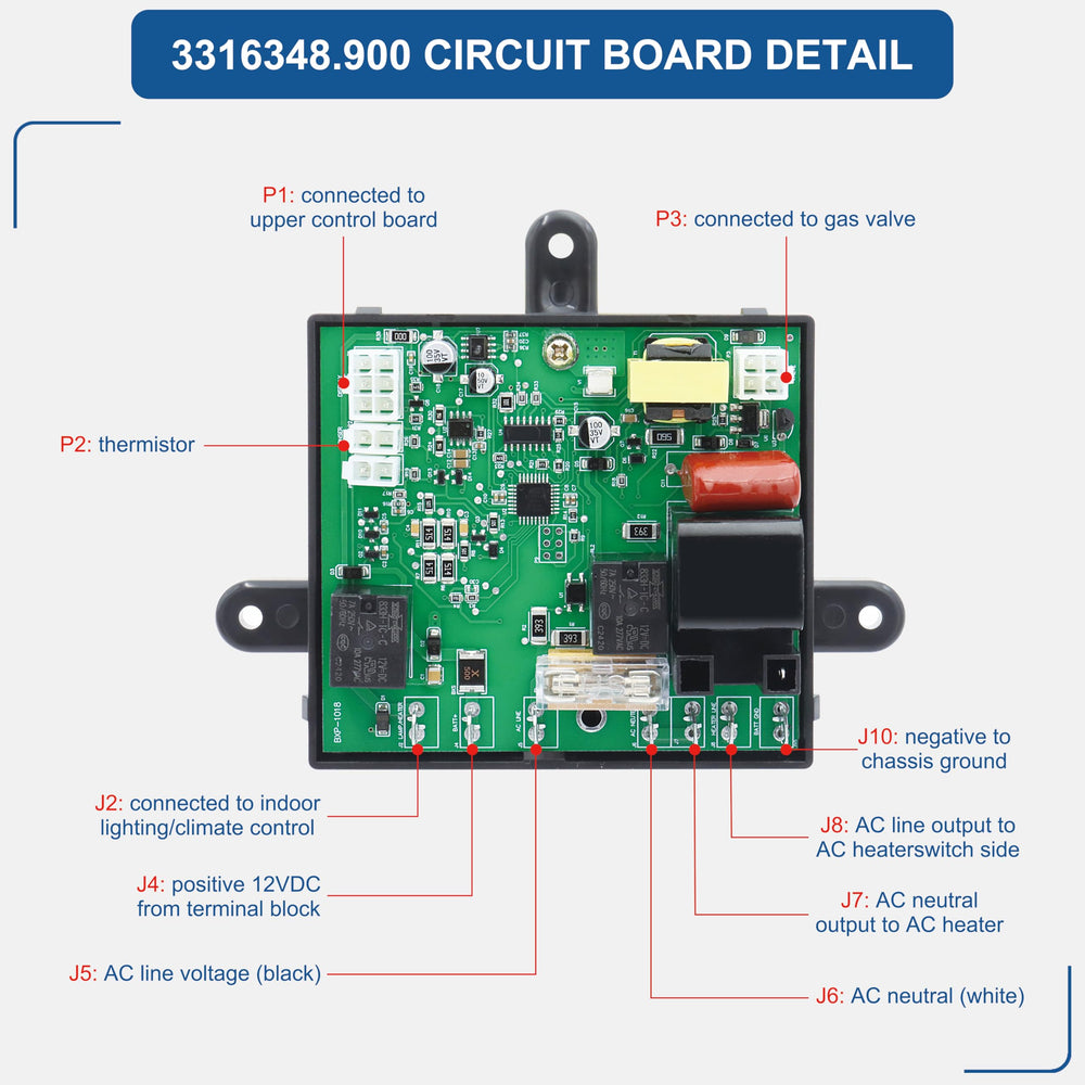 Aoryimt propane-igniter integration on the circuit board.