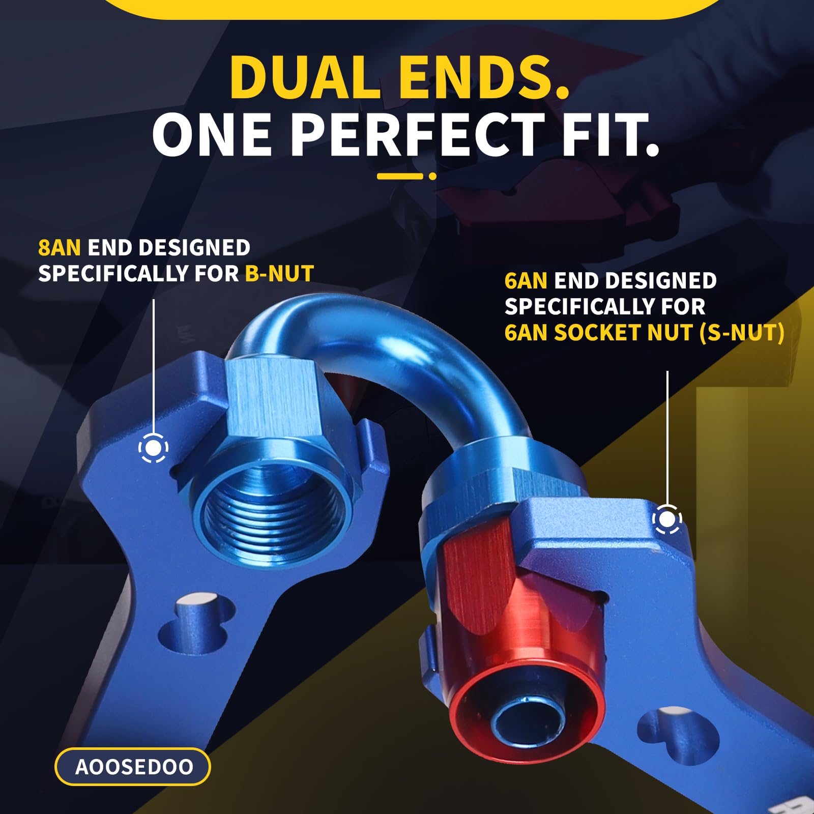 AOSEEDOO PTFE hose alignment reduces olive insertion effort.