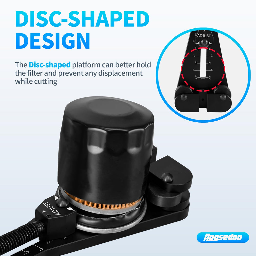 AOOSEDOO oil filter cutter aluminum body ensures durability and oil resistance.