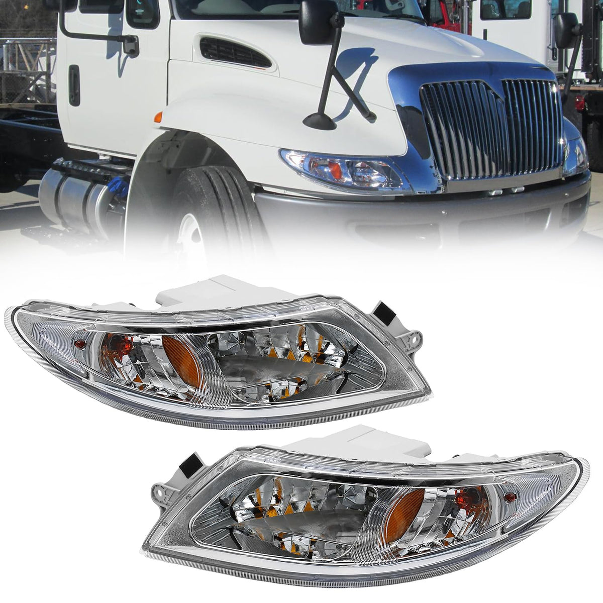 Aostirmotor International 4300 headlights front view for clearer night visibility