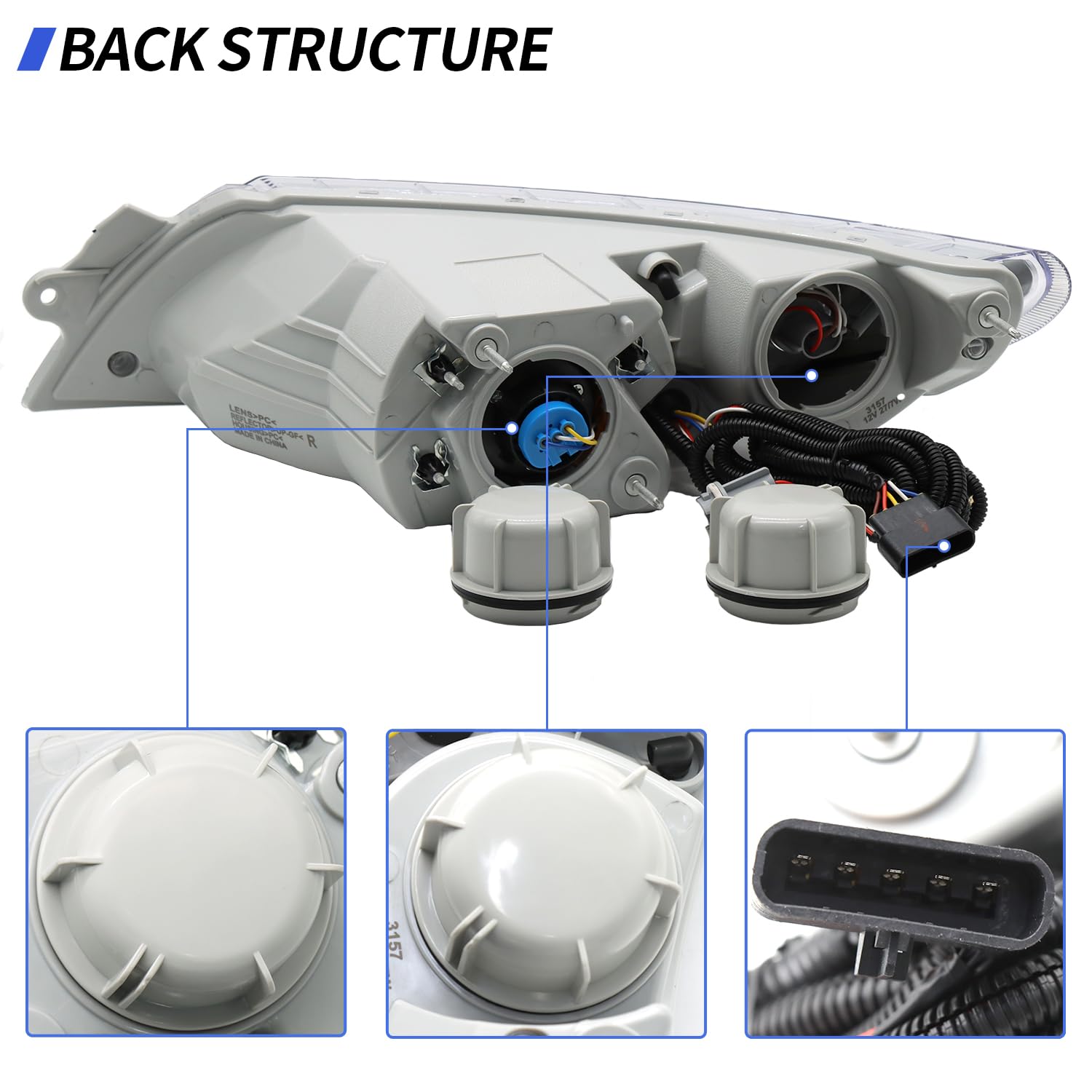 Aostirmotor 4300 right-side headlights with clear lens