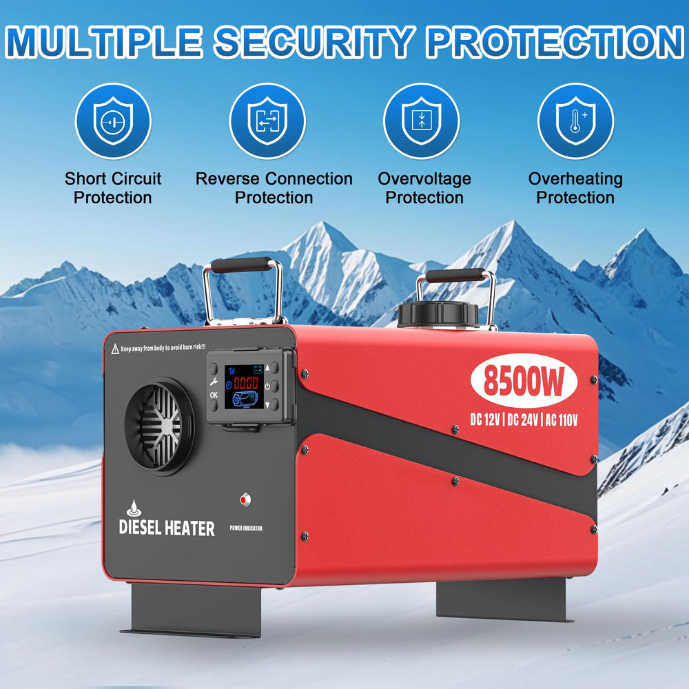Aoteda 8500W heater quiet operation with built-in muffler for peaceful nights