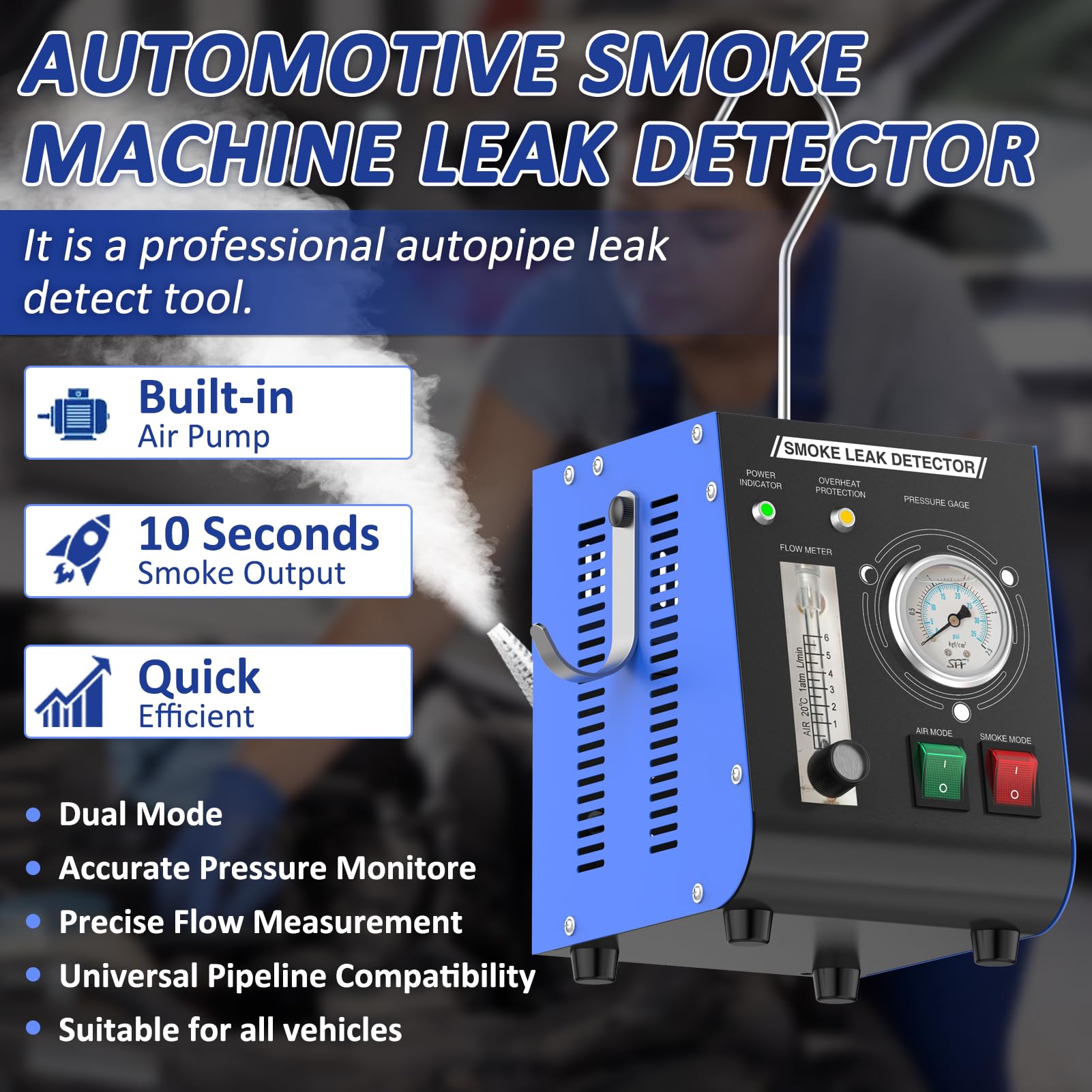 Aoteda smoke machine flow meter helps quantify airflow during diagnostics.