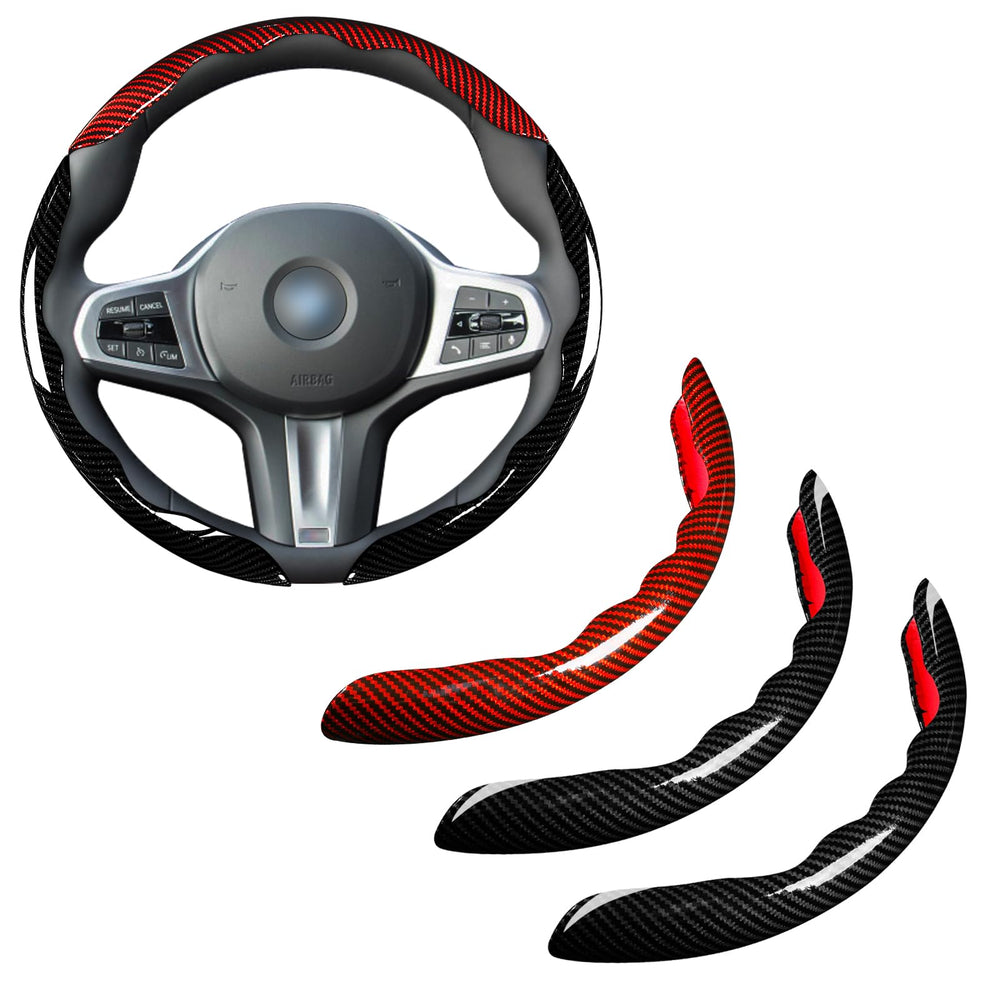 Aotoyou bright carbon fiber wrap adds premium texture to the steering wheel.