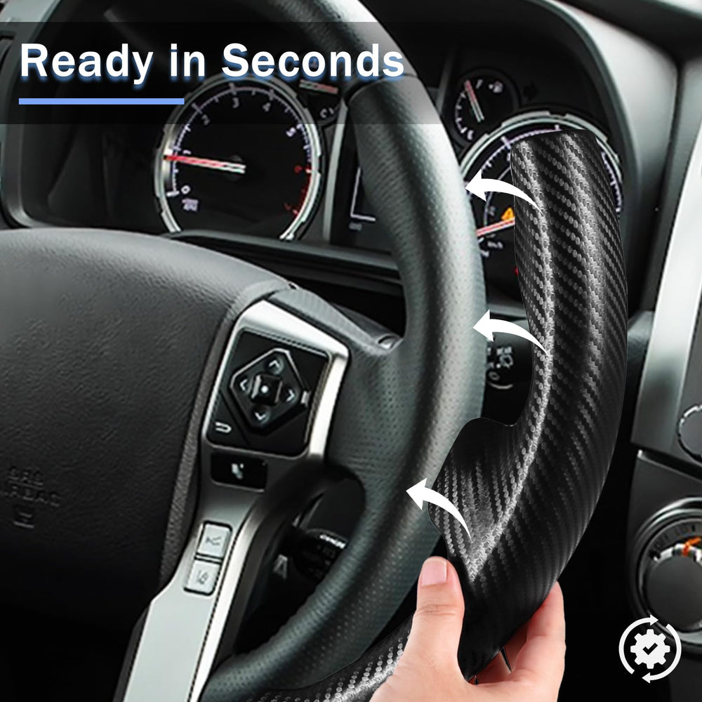 Aotoyou carbon-fiber texture steering cover emphasizes slim profile and premium appearance
