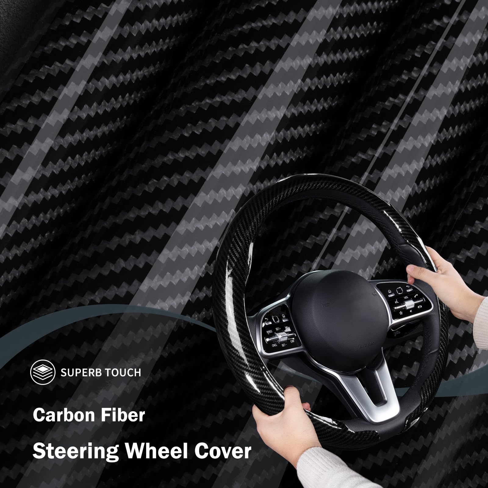 Aotoyou cover nearly fully encases the steering wheel for protection and perk.