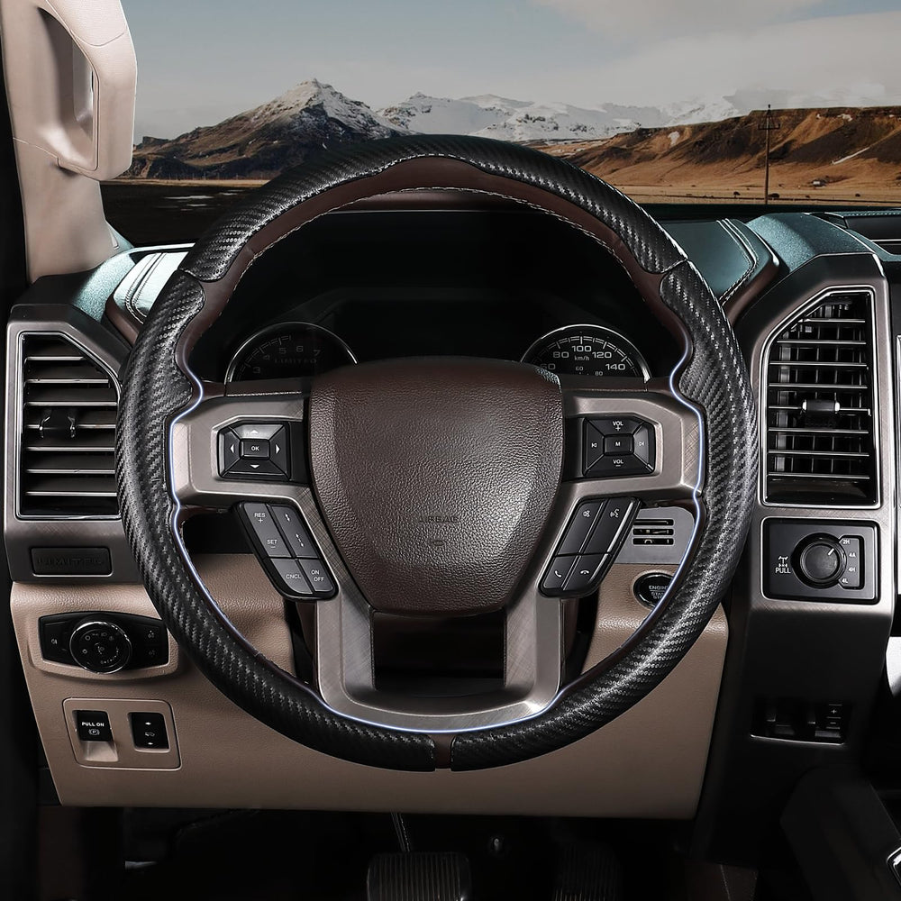 Aotoyou steering wheel cover installed in minutes for quick interior upgrade.