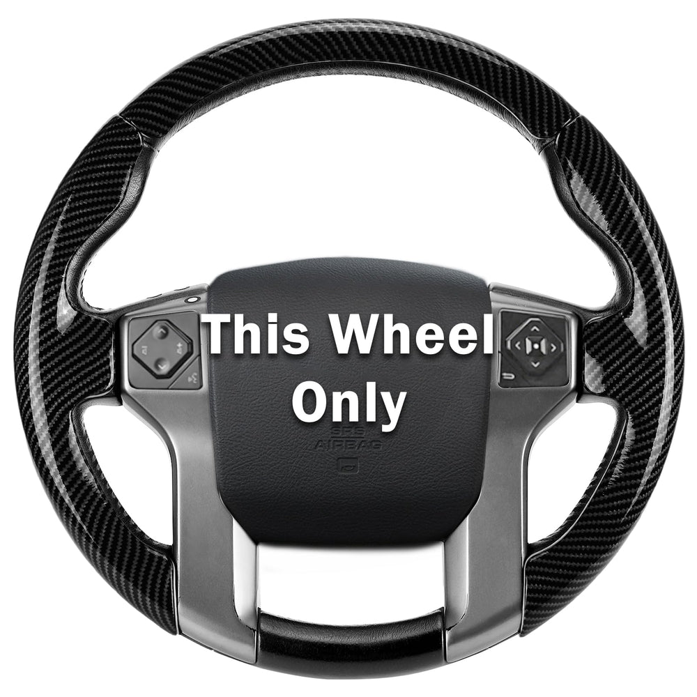Aotoyou glossy black steering cover on Toyota wheel enhances interior look with protection.