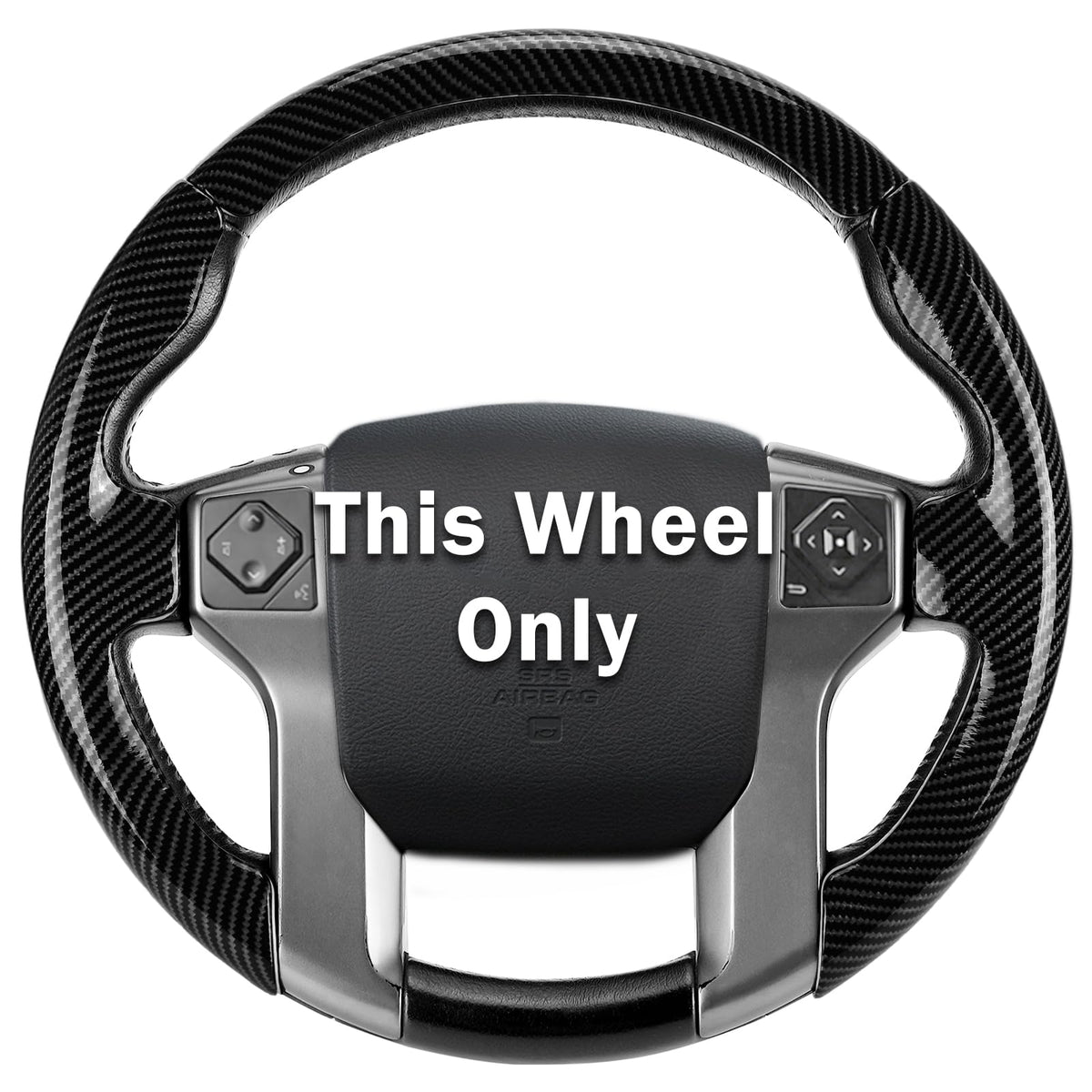 Aotoyou glossy black steering cover on Toyota wheel enhances interior look with protection.