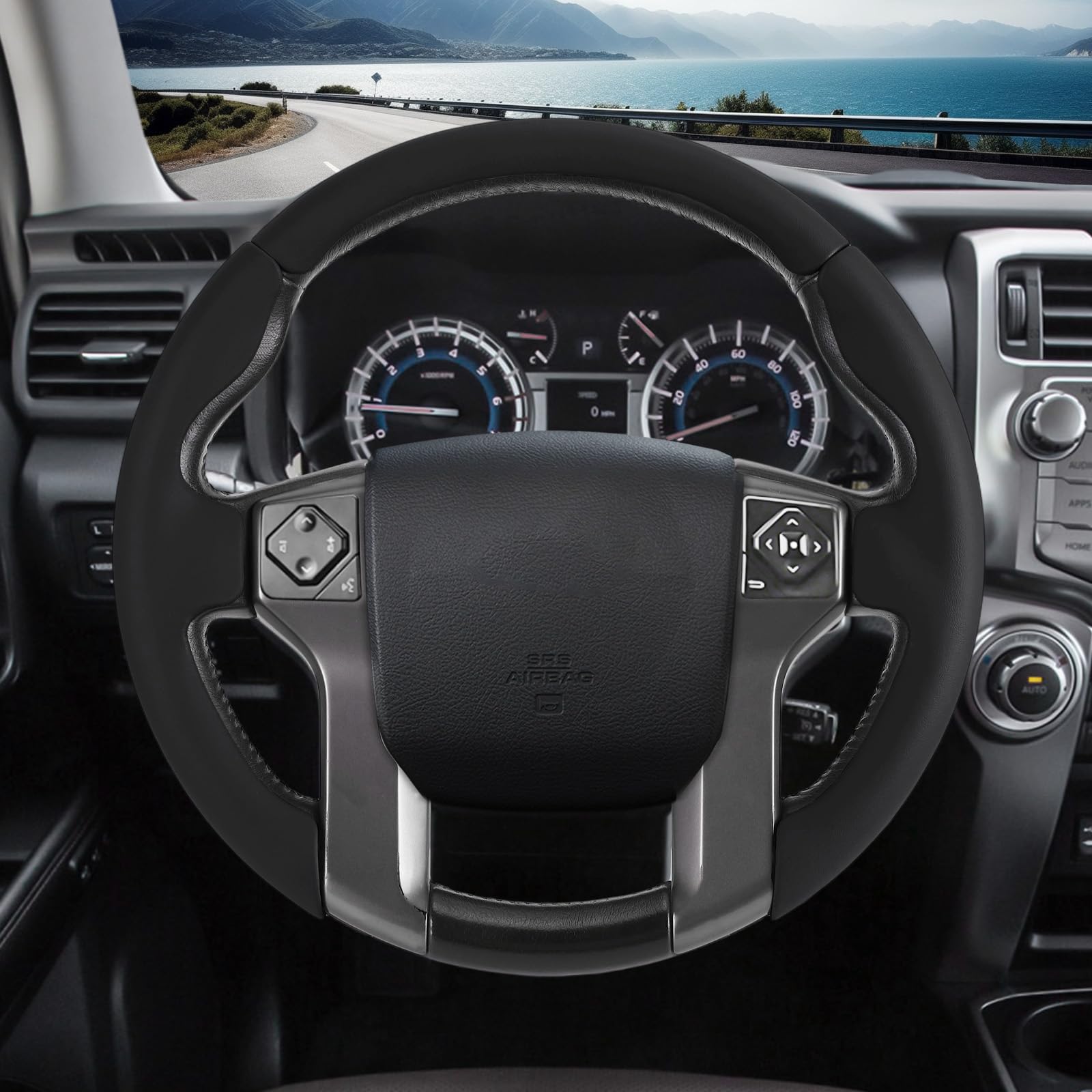Aotoyou premium craftsmanship steering wheel cover detail for a tailored interior upgrade.