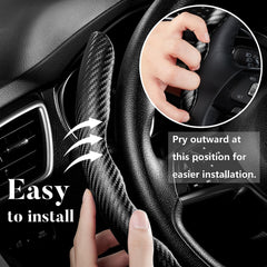 Aotoyou black universal steering cover enhances interior with durable material