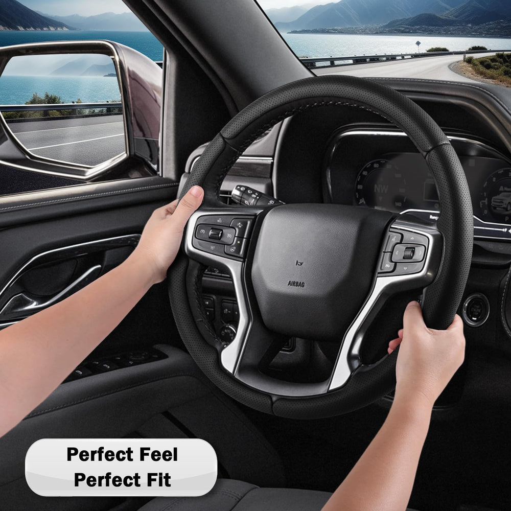 Aotoyou steering wheel cover installation snapped on quickly.