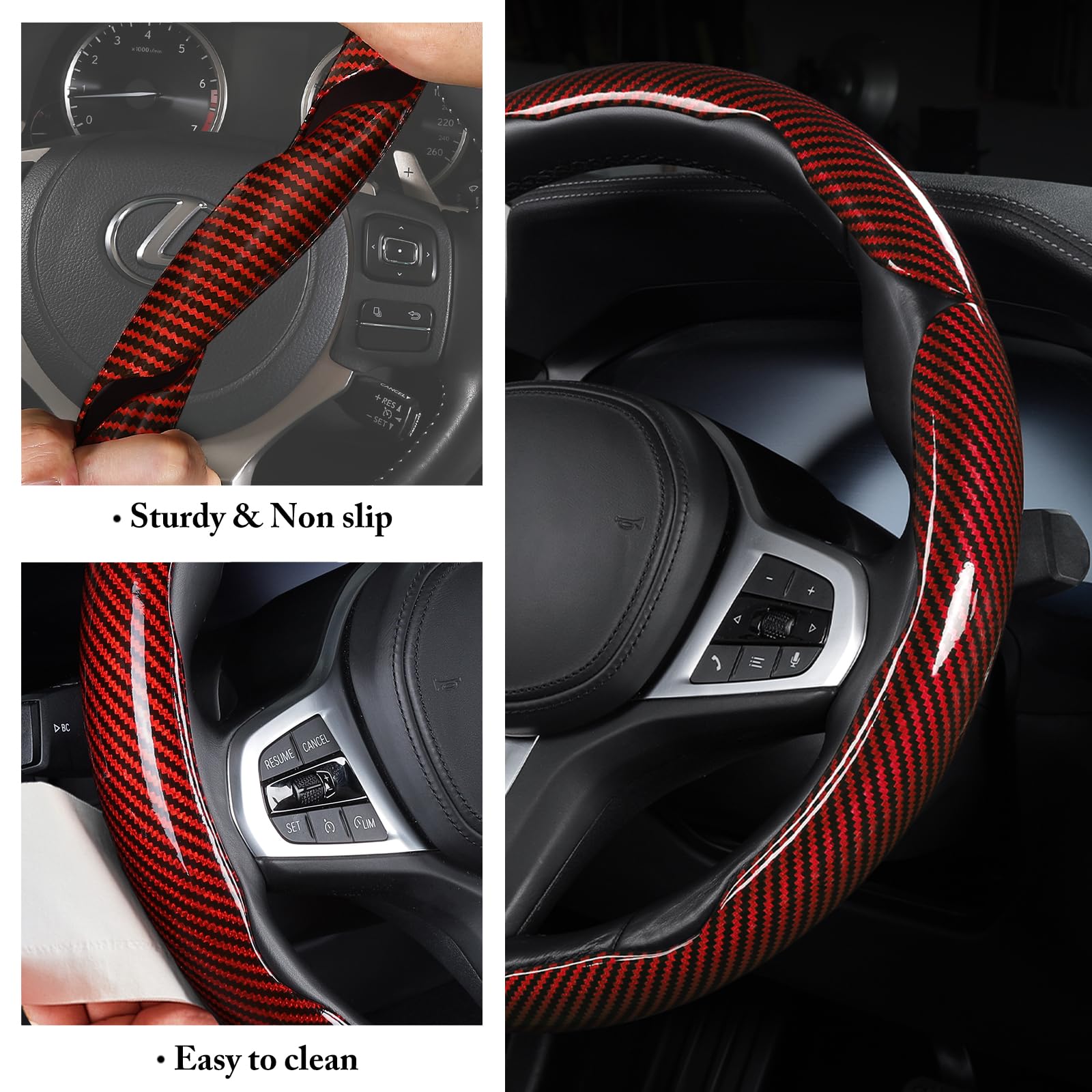 Aotoyou steering wheel cover heat function compatibility showing winter warmth with the cover on