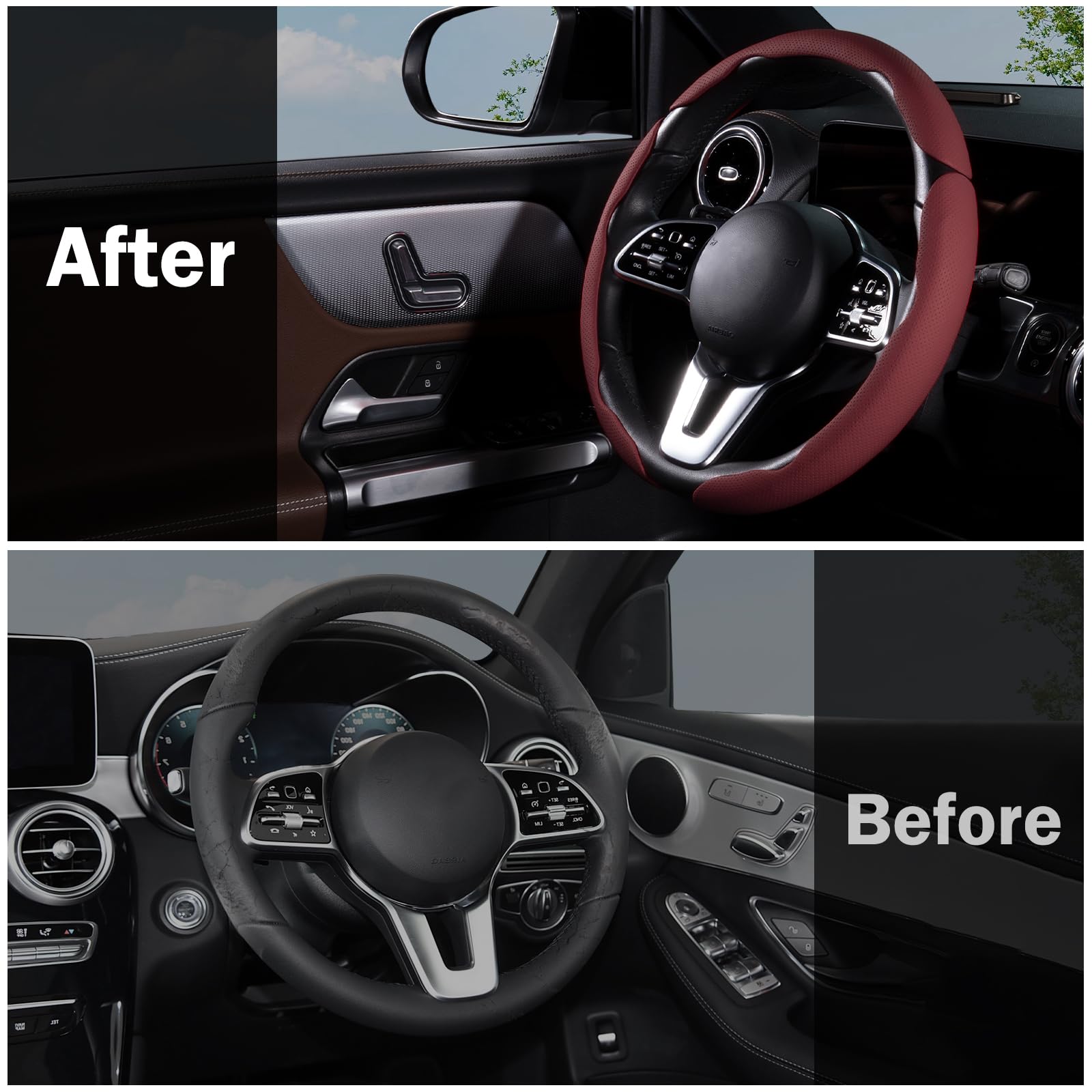Aotoyou leather-wrapped surface adds comfort during drives.