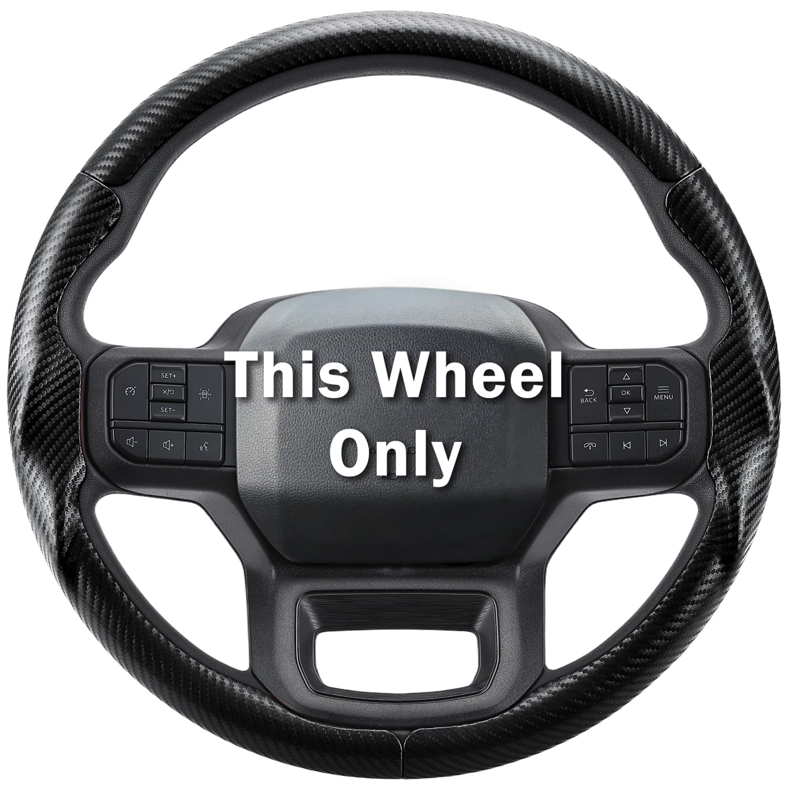 Aotoyou steering wheel cover on Ford F-150, matte black: enhanced grip and comfortable control.