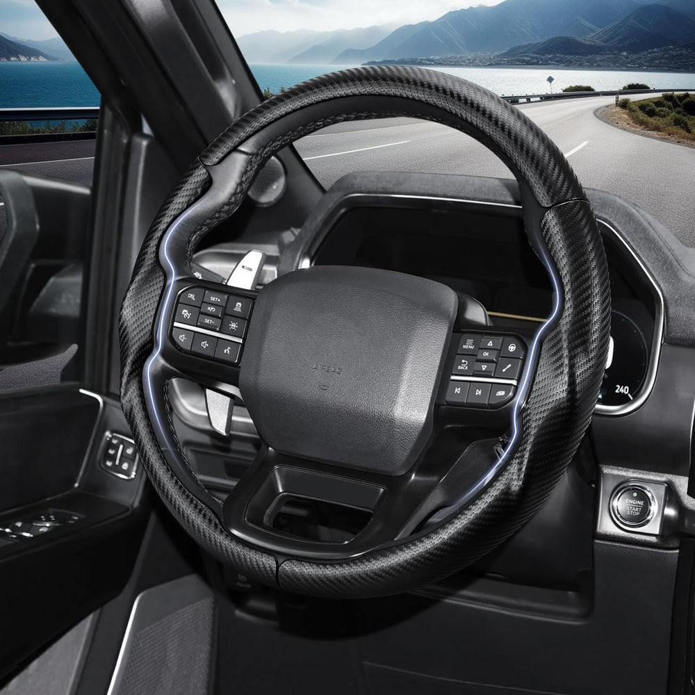 Aotoyou Nappa leather perforation steering wheel cover: breathable and skin-friendly.