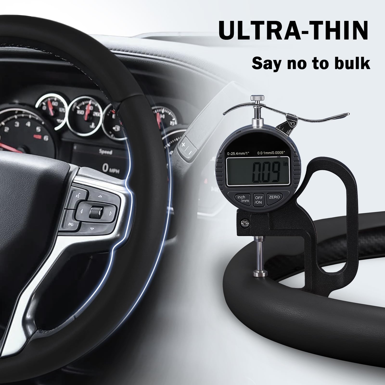 Aotoyou cover ready for quick install on Chevy steering wheel.