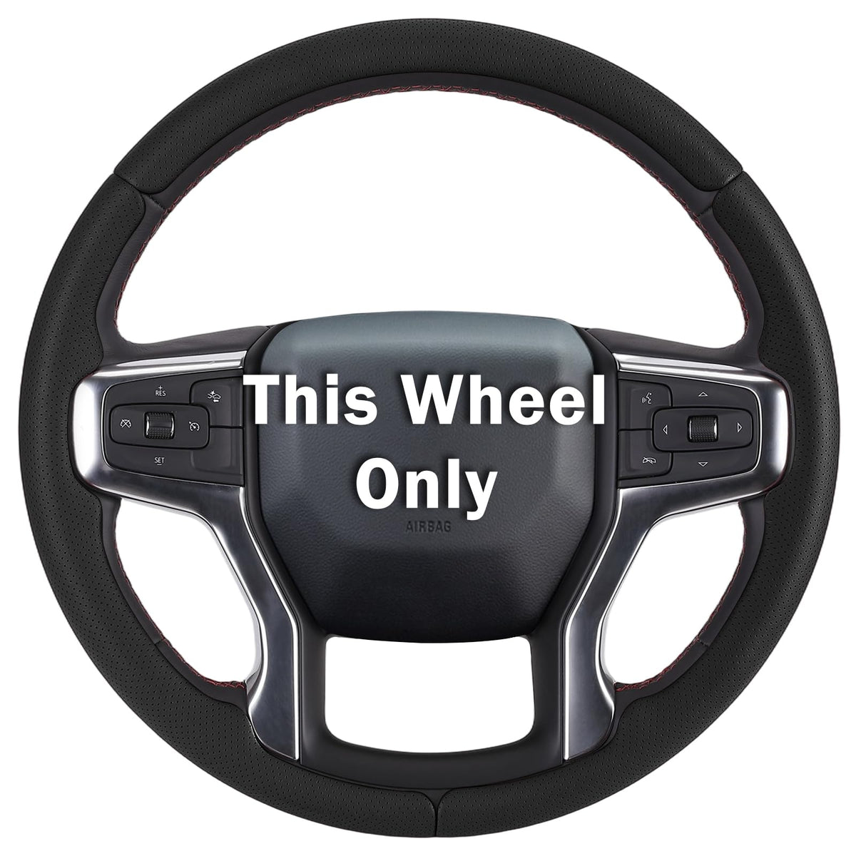 Aotoyou steering wheel cover on Silverado 1500 for improved grip and comfort.