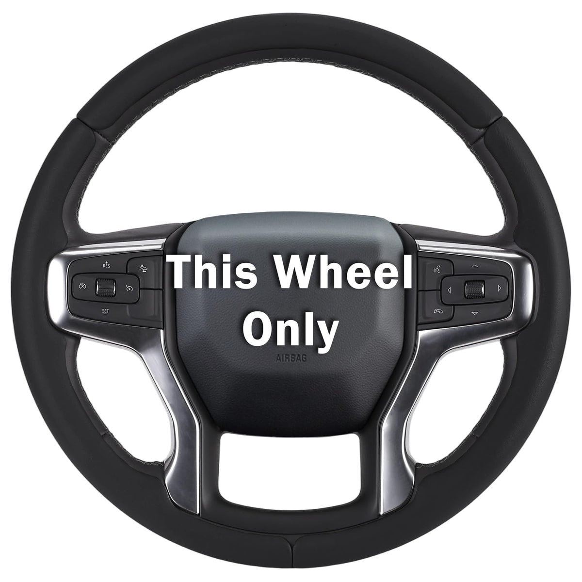 Aotoyou steering wheel cover for Silverado 2019–present showing a snug, secure fit.