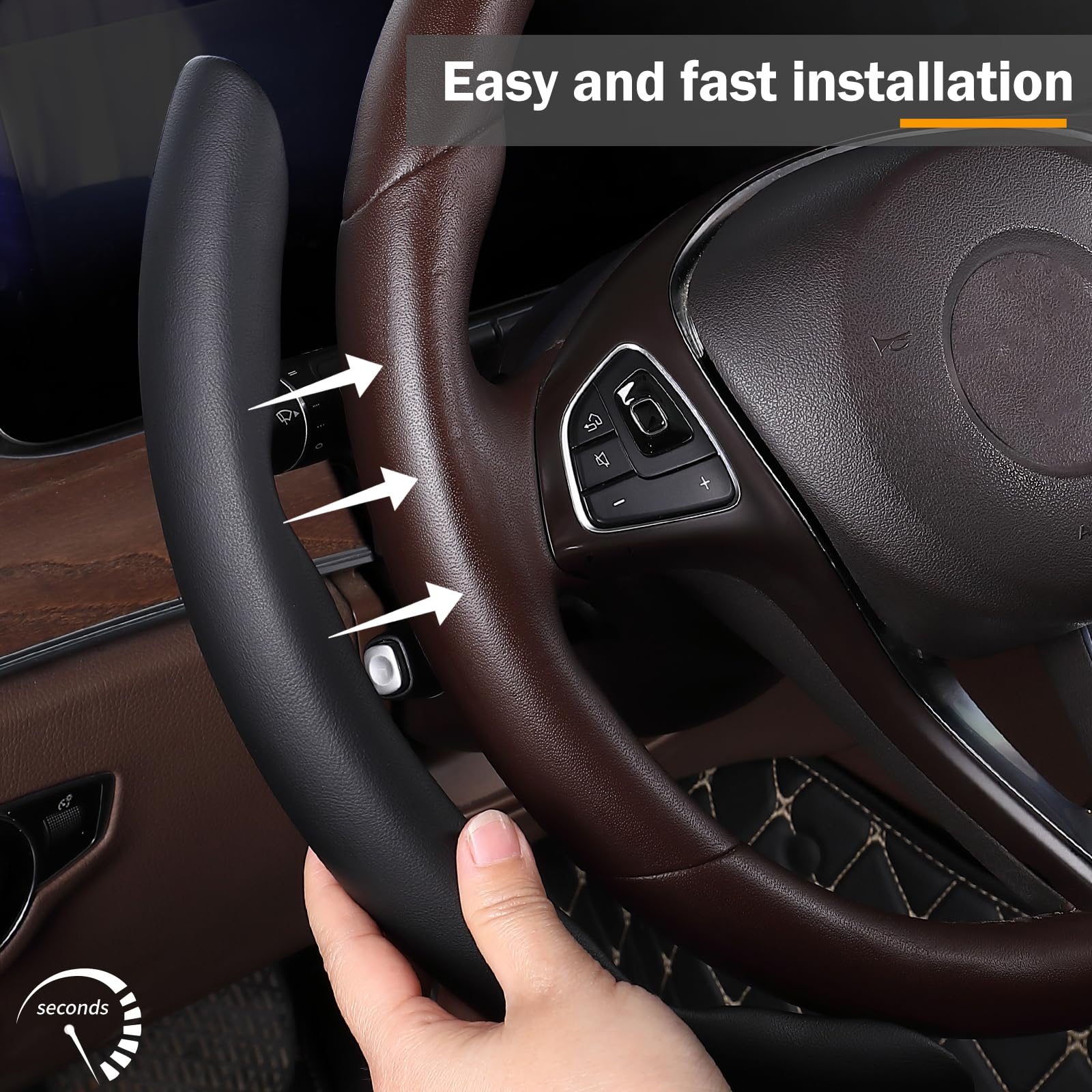 Aotoyou snap-on installation guide demonstrating easy fitting steps.
