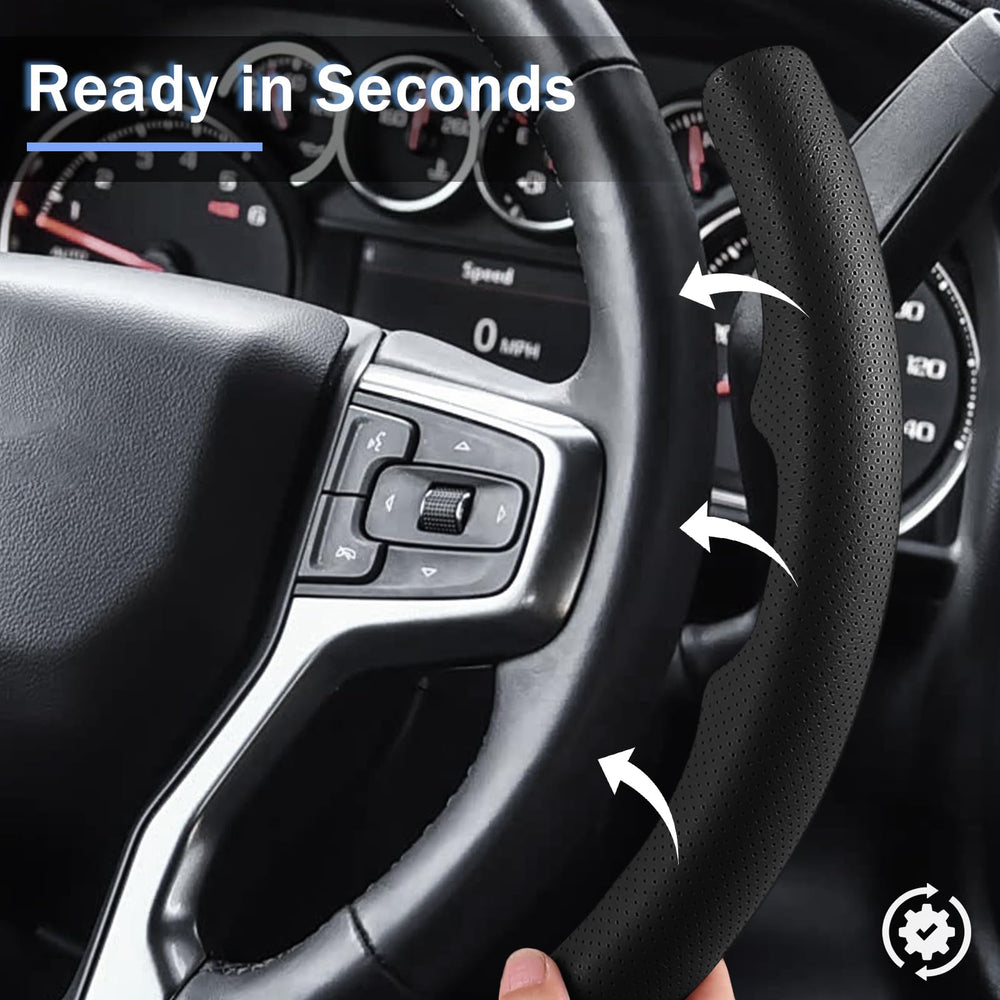 Aotoyou steering wheel cover on Suburban for steady handling on long drives.