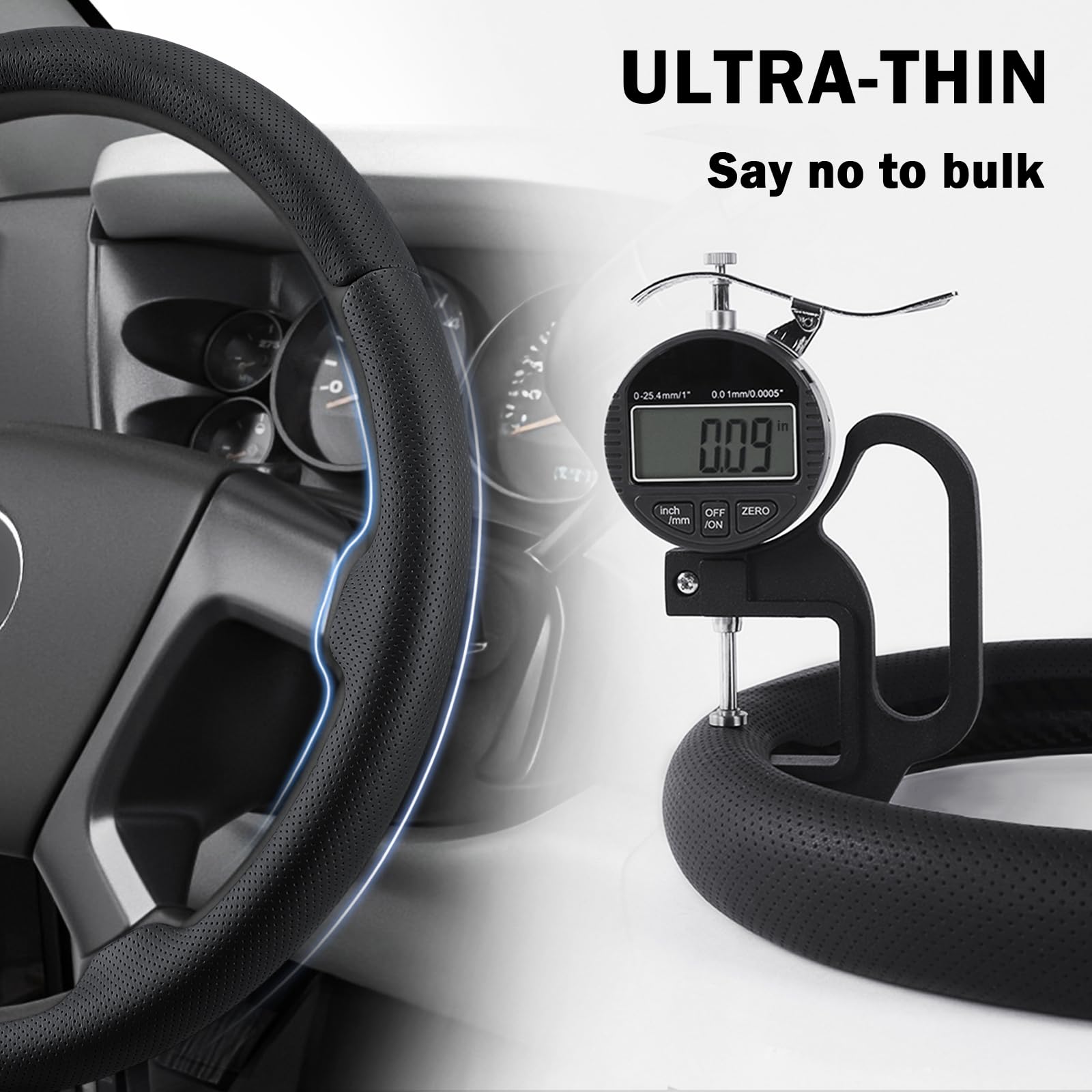 Aotoyou steering wheel cover for Suburban Tahoe 2007-2014 improves grip and driving comfort.