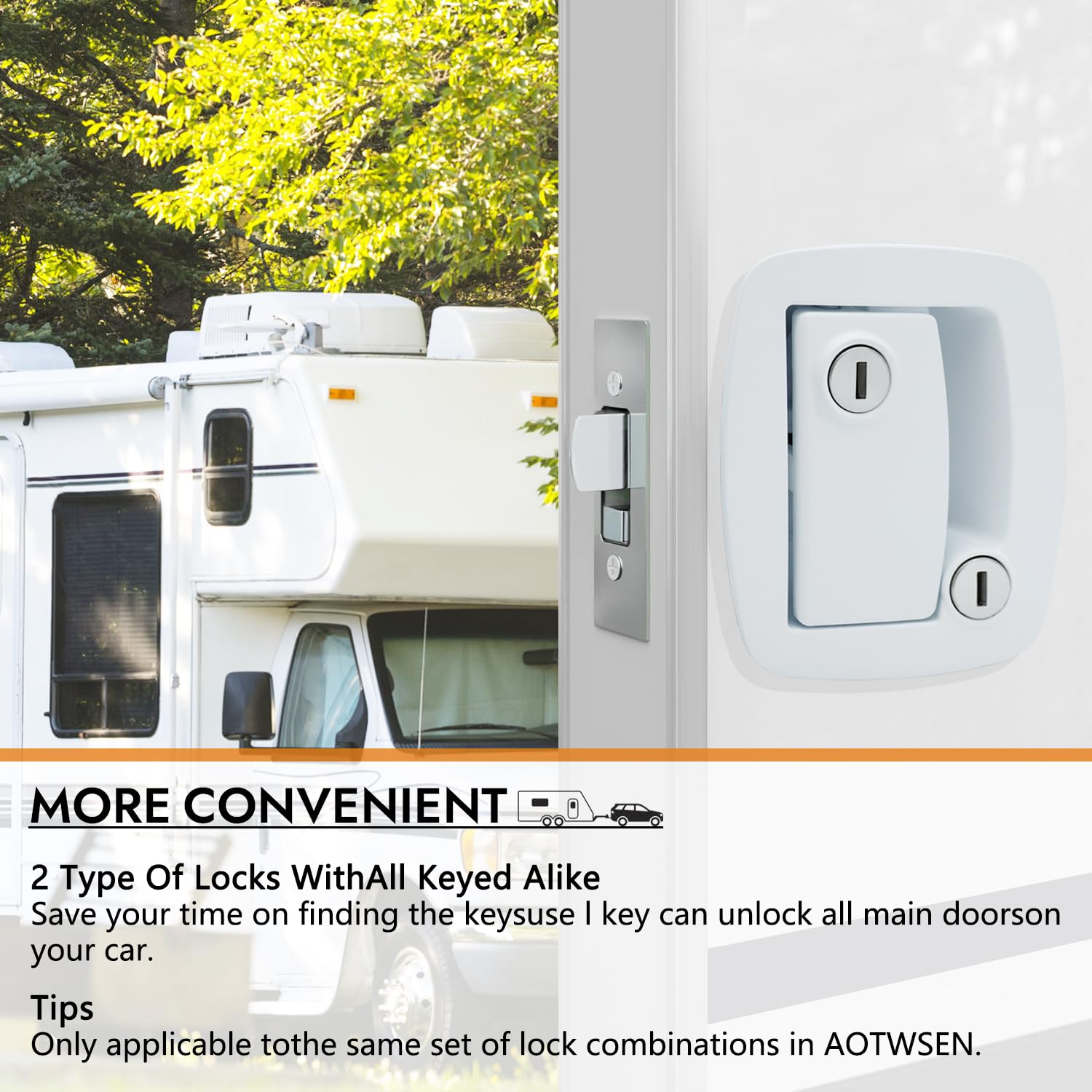 AOTWSEN keypad deadbolt close-up emphasizing dual locking for extra protection.