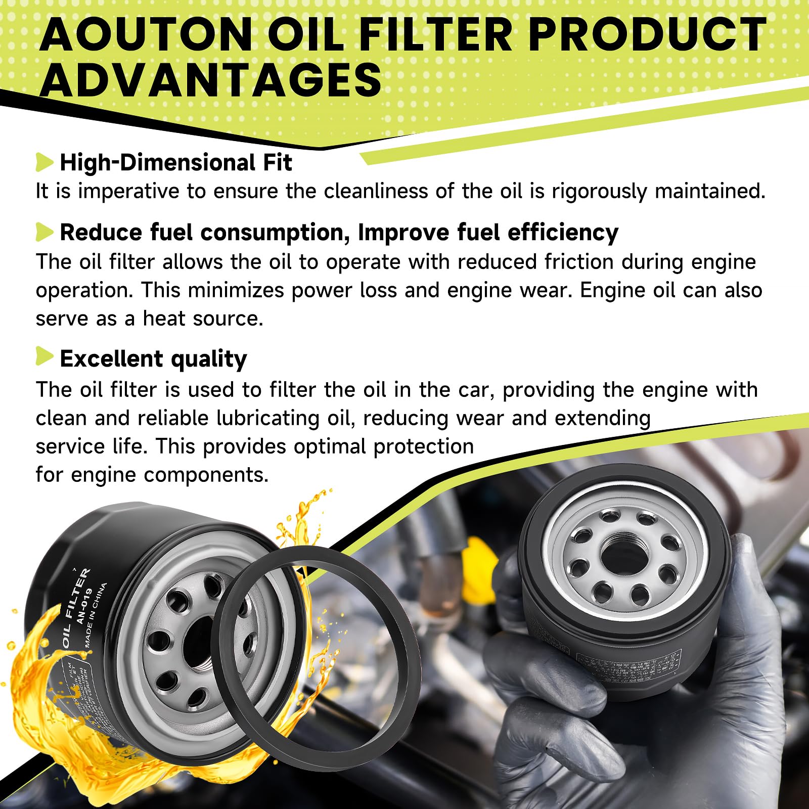 Aouton 49065-0721 oil filter gasket seal close-up demonstrates reliable leakage prevention.