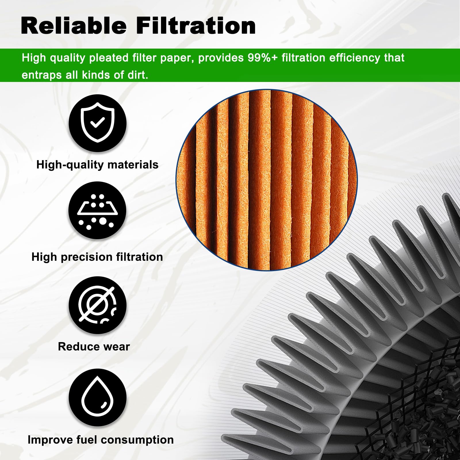 Aouton compatible oil filter set designed for quick tool-free replacement