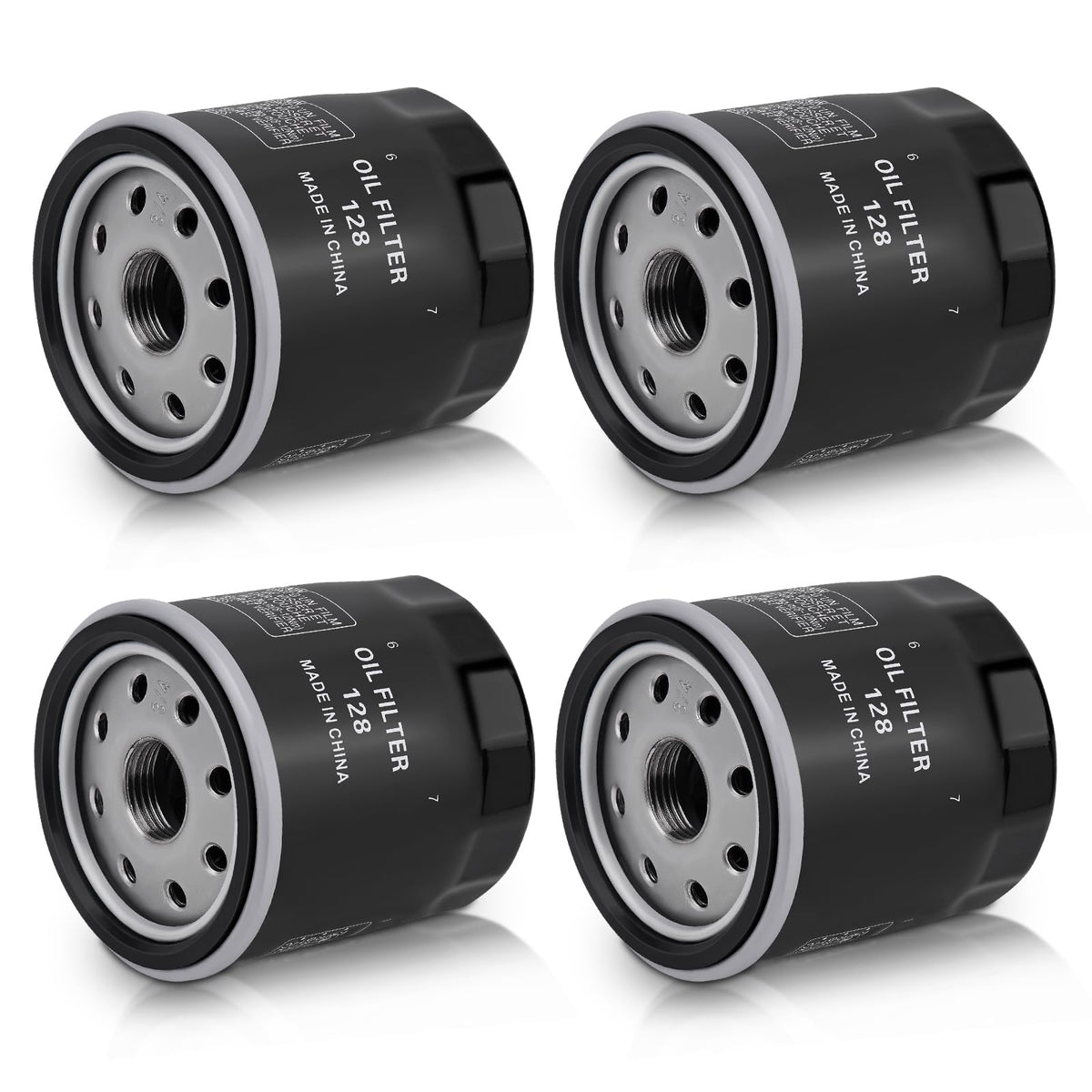 Aouton 49065-0724 oil filter pack 4 front view, durable seal for reliable engine filtration