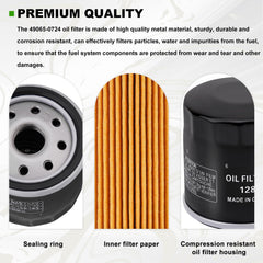 Aouton 49065-0724 oil filter pack 4 side view, robust construction and sealing