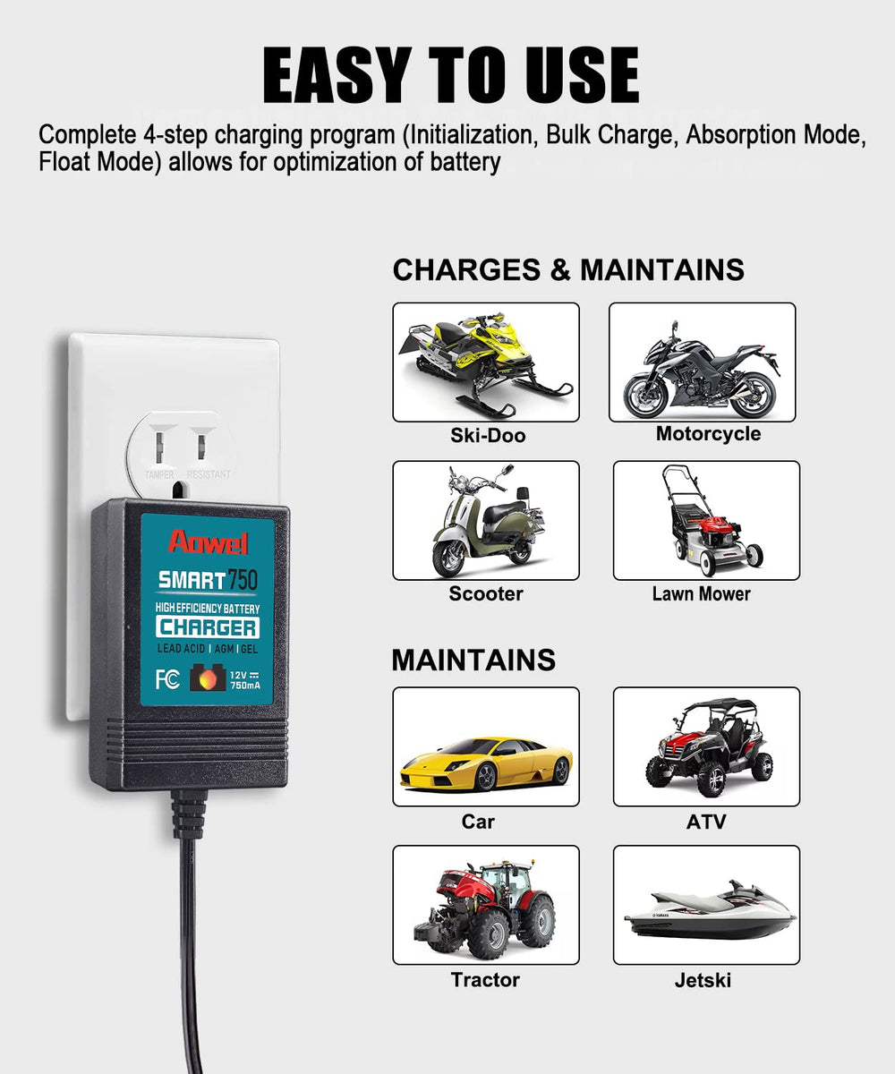 Aowel four-step charging program guides safe power delivery across batteries.