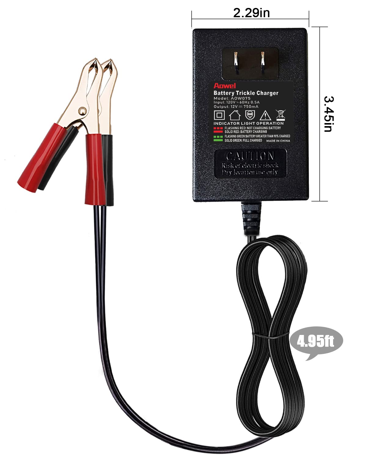 Aowel spark-proof and reverse polarity protected connection ensures safe setup.
