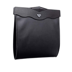 AOWIS car leather trash bag with smart LED, closed to keep the cabin tidy.