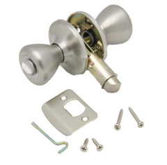 AP Products 013-202-SS privacy lock set in silver with push-button privacy for interior doors