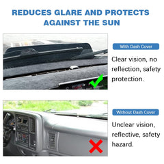 Apeixoto dashboard cover for Tahoe 2000-2006 prevents glare and keeps interior cooler.