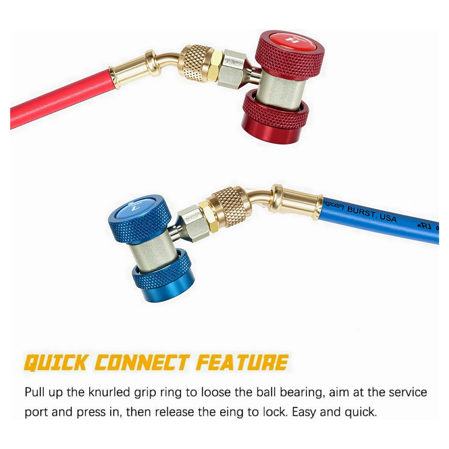 Apeixoto R134A service-port adapter with 1/4 inch flare compatibility