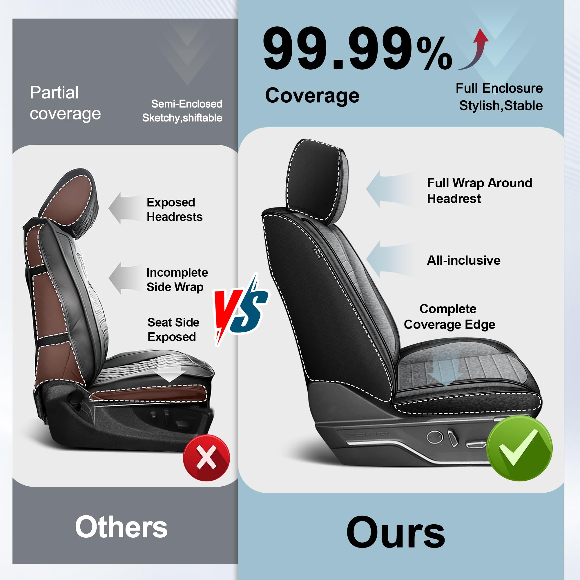 APEJET faux leather waterproof seat covers offer durable, wipe-clean protection.