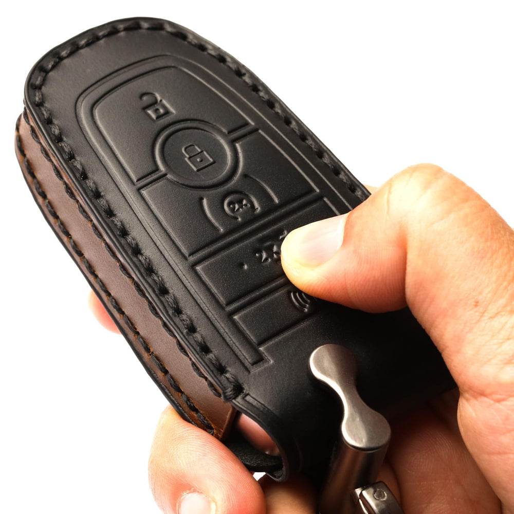 APEKUU Ford key fob cover shown with screwdriver included for installation.