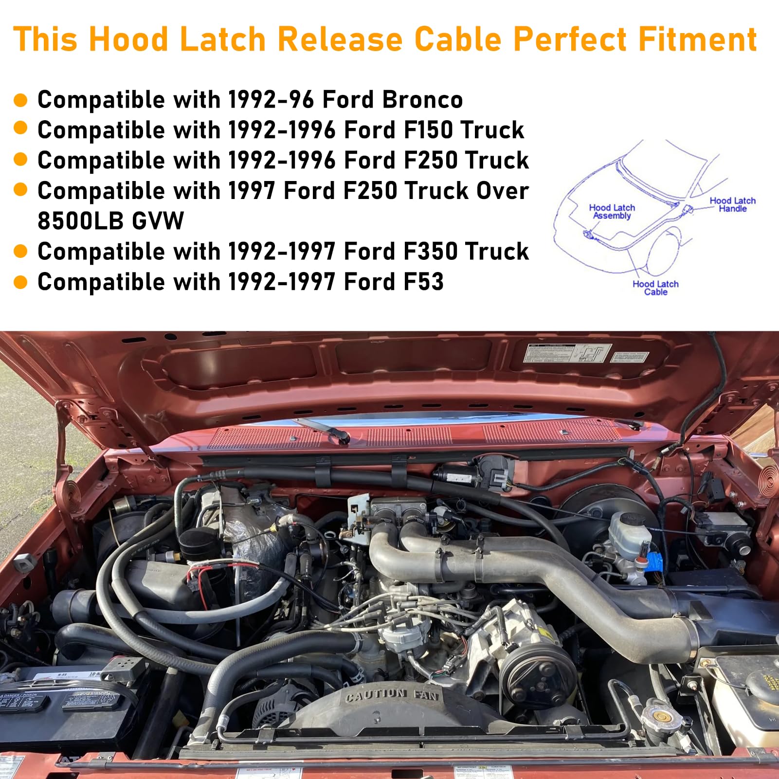 APESER hood release handle assembly provides reliable hood operation.
