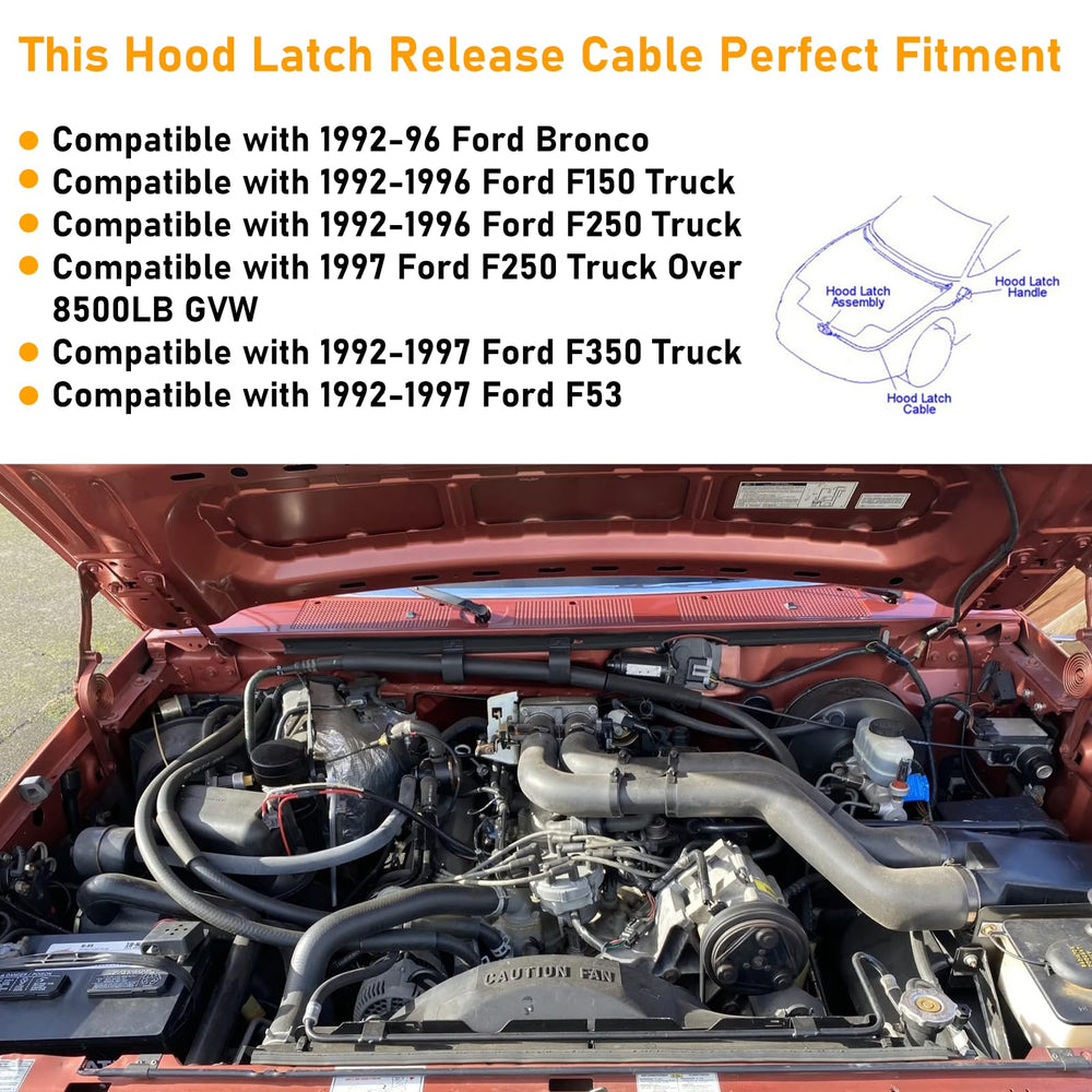 APESER hood release handle assembly provides reliable hood operation.
