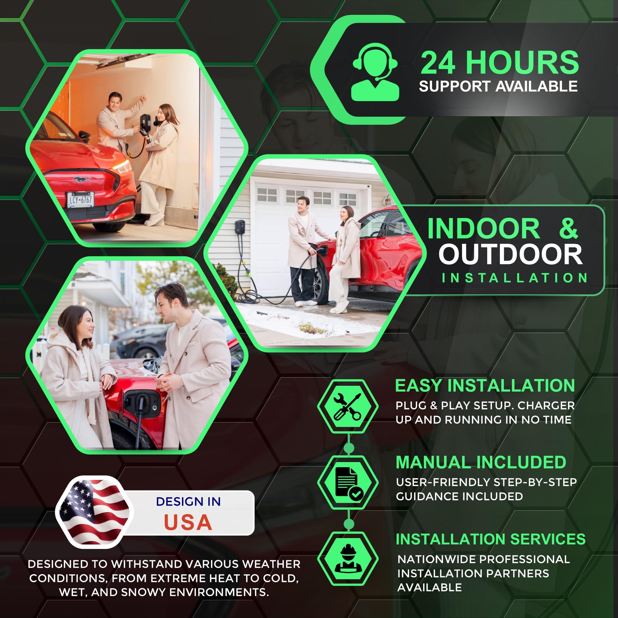 ApexCharger MACH 1 30 ft cable reaches parked EVs with ease