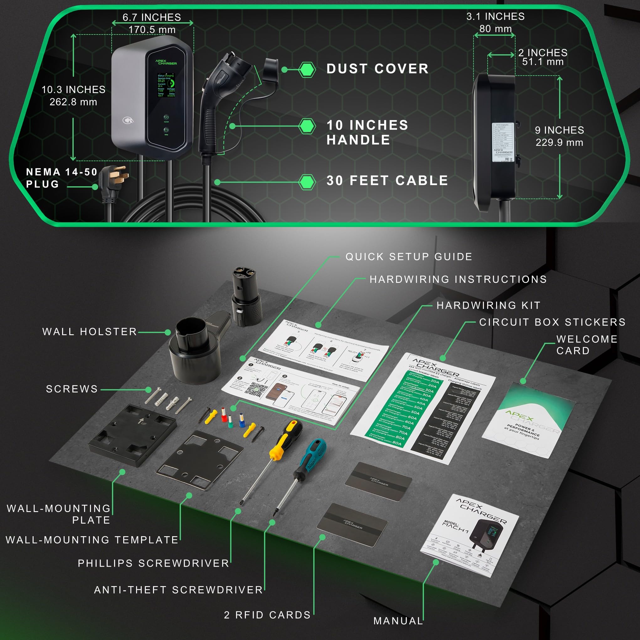 ApexCharger MACH 1 Bluetooth and Wi Fi indicators simplify setup
